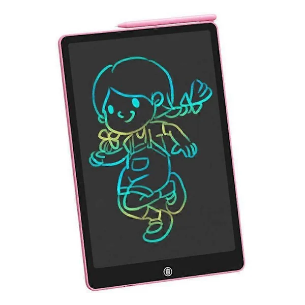 12-tommers LCD-tegnebrett for barn, skrive- og tegnebrett, slettbart notatblokk, graffititavle for barn og voksne Rosa