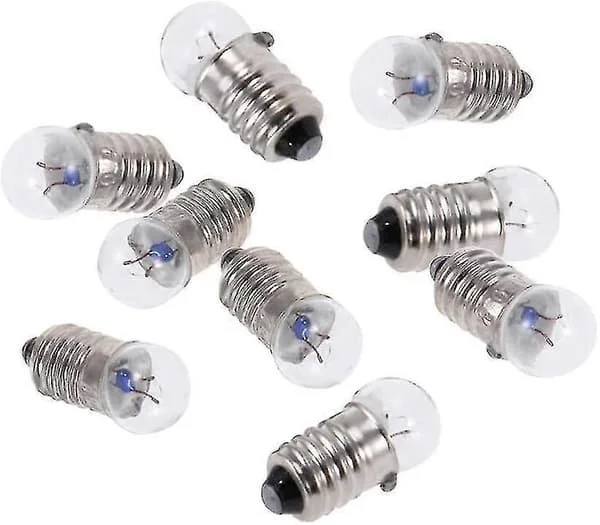 10 st E10 glödlampor, 2,5v 0,3a Mini Liten Glödlampa Ficklampa Glödlampa Skruvlampa