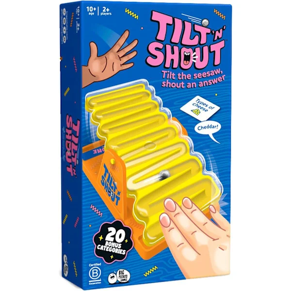 Big Potato Tilt 'n' Shout - Snabbt Familjespel för Vuxna & Barn | Frågesportspel med Timer i Stil med Trivial Pursuit