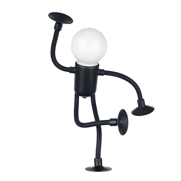 Søt Tegneseriefigur Mann Form Nattlys Batteridrevet Bærbar Leselampe Bordlampe for Stue Soverom