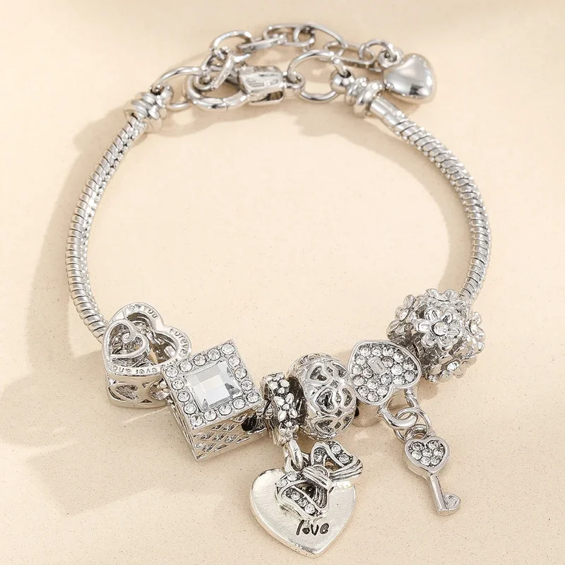 AliExpress - 1pc Damenmode Multi Element Perlen Liebe Pfanne Familie Armband Schmuck Accessoires tägliche Dressing Party Urlaub Geschenk-005