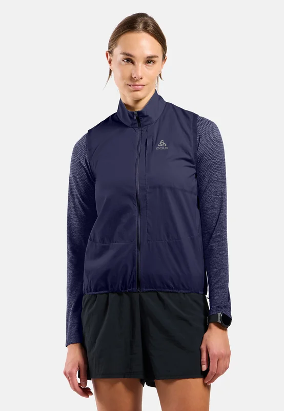 Odlo Gilet Da Running Zeroweight da donna, S, blu