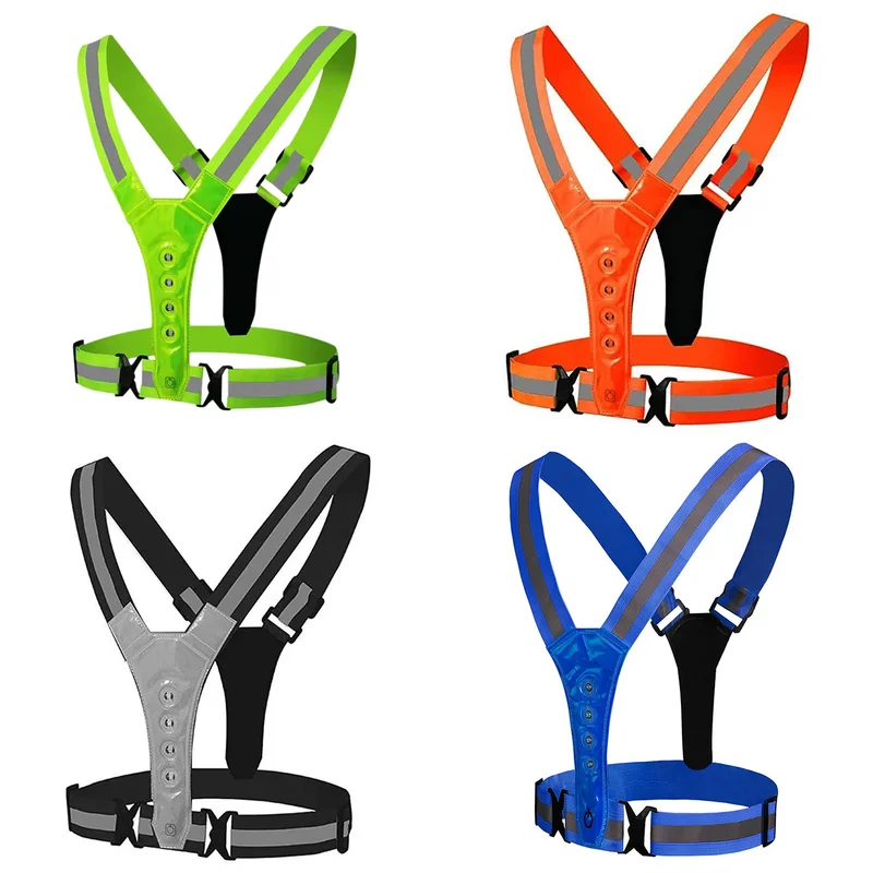 AliExpress - Gilet de course réfléchissant LED réglable élastique clignotant LED gilet réfléchissant haute visibilité gilet de sécurité de cyclisme 