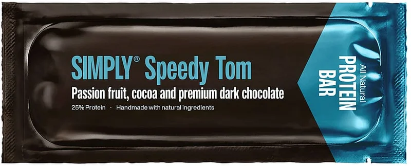 2 for 30,-, Simply Chocolate Proteinbar Speedy Tom Passionsfrugt 40 g, Sport & Velvære, Protein & Energi, Energi- Og Proteinbarer