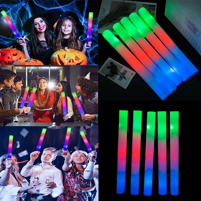 AliExpress - 30 Stück RGB LED Glow Foam Stick Bulk Bunte LED Glow Sticks Cheer Tube Dark Light Geburtstag Hochzeit Party Supplies