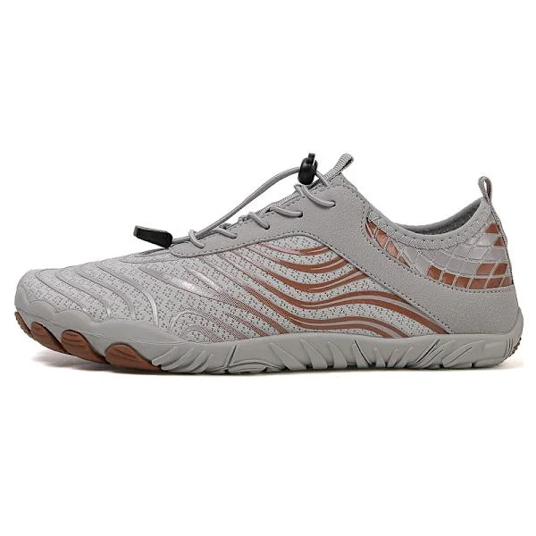 [KK] Water/Swim Shoes for Women and Men, Non-Slip, Athletic, for Walking, Running, Swimming H02 Grey Brown
