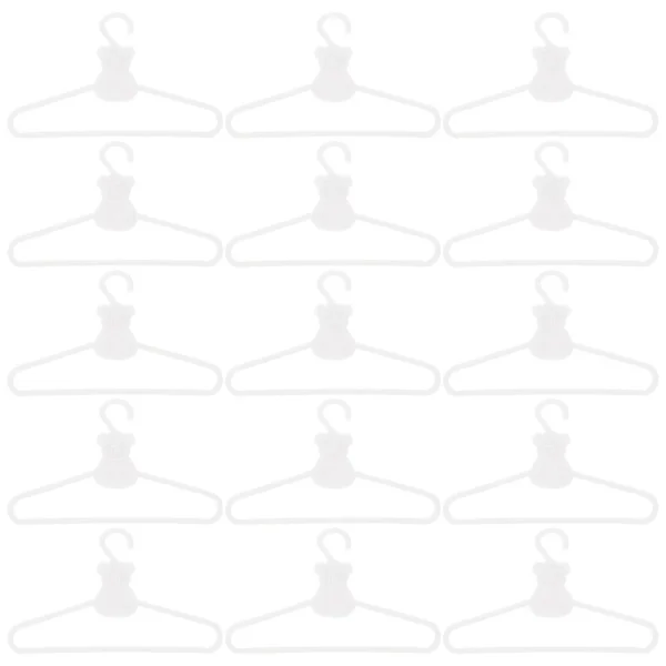 20-pack dockkläder galgar mikro kläder galgar mini dockhus kläder galgar dockhus tillbehör (9.2X5.3cm, vit)