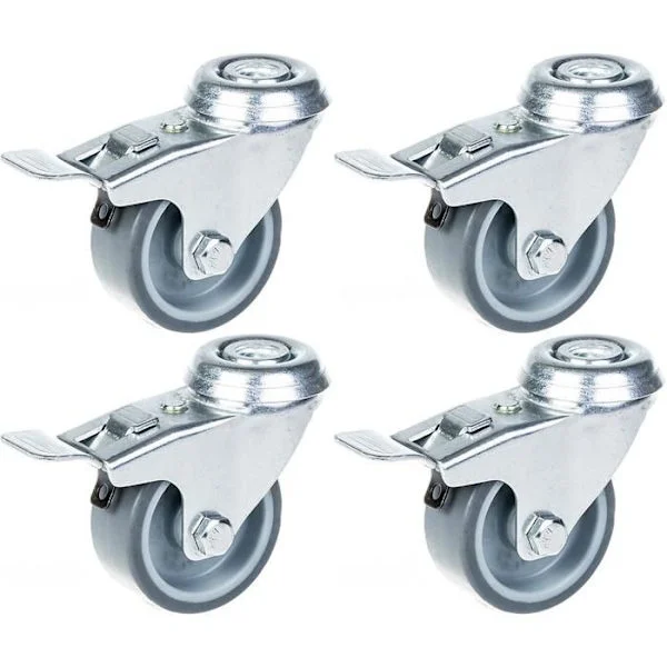 Hjul - Hjul - 50 mm - Grå gummi - Kapacitet 160 kg - Pakke med 4