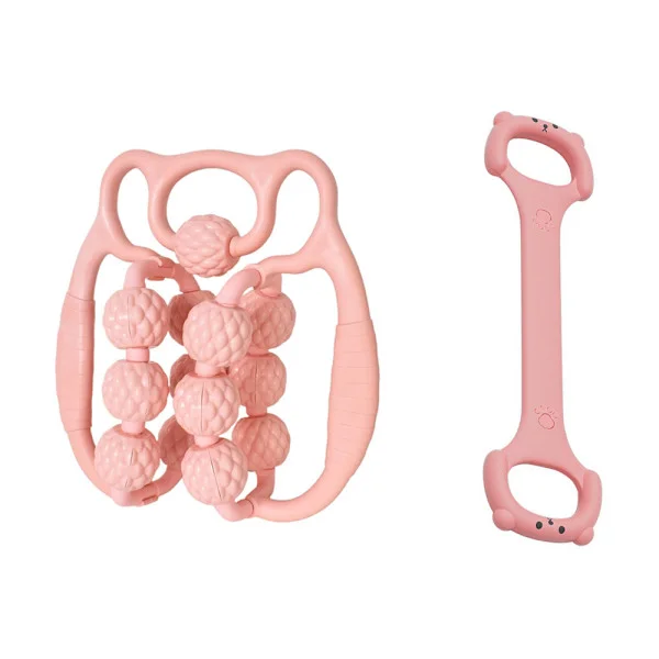 Leg Massage Roller, 13 Handheld Massage Rollers and 1 Elastic Band, Ring Design Muscle Massage, Leg, Arm Massage Roller with Handle