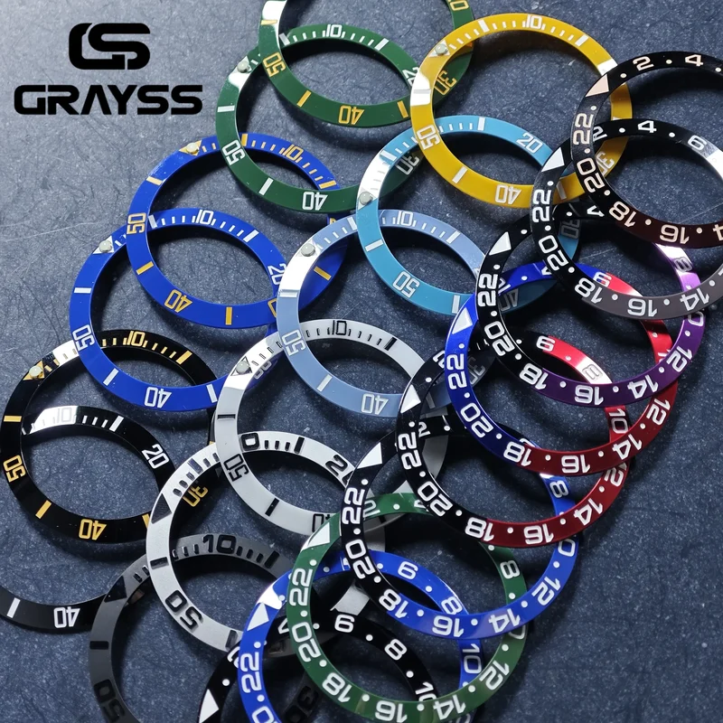 AliExpress - GRAYSS 38mm Keramik Für 40mm SUB Uhrengehäuse Legierung Uhr Lünette Einsatz Ring Hang NH35 NH34 GMT Tauchen Männer Uhr Teil Zubehör