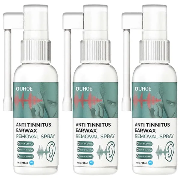 Tinnitus Spray för öron Naturlig Cochlea Öronvax Mjukgörande Rengörare för män kvinnor (3 st)