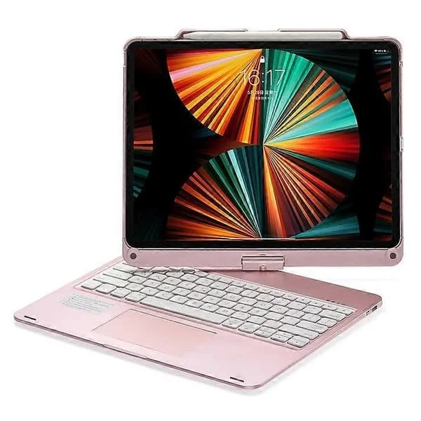 Kompatibel med iPad Air 13 (2024) / iPad Pro 12.9 (2022) / (2021) / (2020) / (2018) Trackpad Bakgrunnsbelyst Tastatur med Tablet Case-Perfet