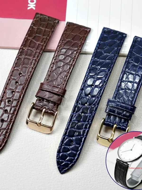 AliExpress - Dünnes Krokodil-Echtlederarmband für Longines L4 L2 Seiko Omega Cartier Tank Santos 13 14 16 18 19 20 mm Herren-Damen-Uhrenarmband