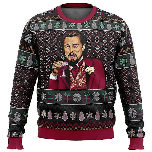 Morsom Leo DiCaprio Meme Stygg Julegenser Gave Julenisse Genser Herre 3D Genser Og Topp-FS-