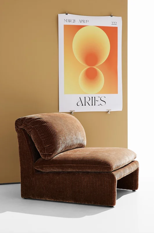 Jotex - Fauteuil Mocca Bruin Ribfluweel Mocca bruin ribfluweel - Arlo - Koop Pastill - Meubels bij Jotex