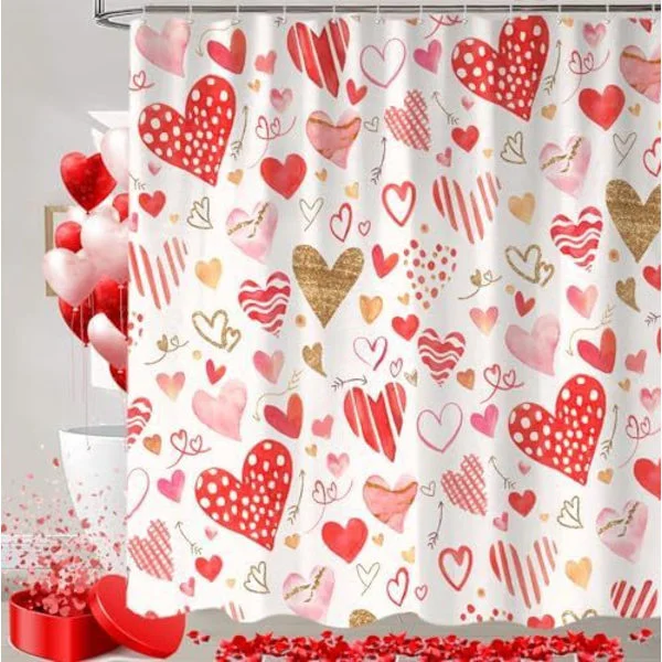 Blue Christmas Snowflake Shower Curtain, Winter Forest Deer Fabric Shower Curtains Set for Bathroom Decor with Hooks