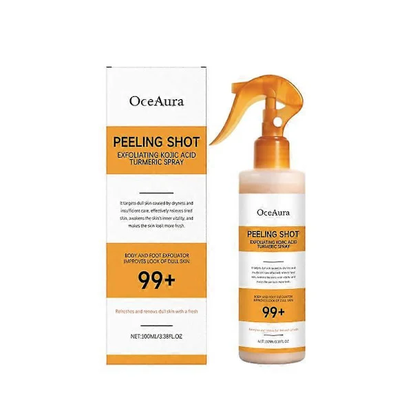 Peel Shot Keratins Care Kojic Acid Turmeric Spray, Moisturizing Exfoliator for Even Skin Tone, Non-Greasy & Fast Absorption (1 pc)