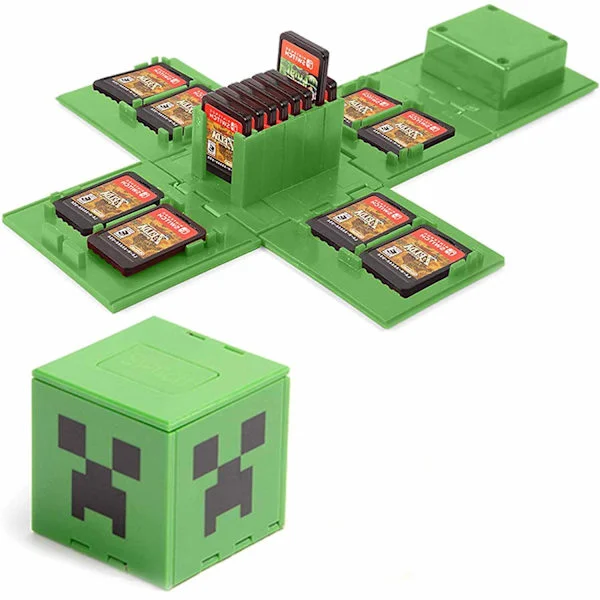 Spilopbevaringsboks til Nintendo Switch - Switch-spilkortholder, spilopbevaringskube, spilkortarrangør til Nintendo Switch med 16 spilkortslots
