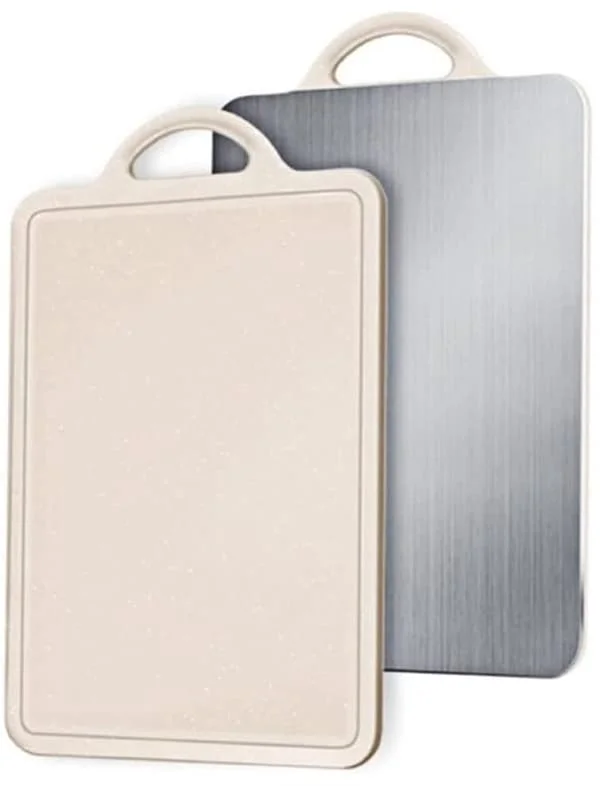 Stainless Steel Cutting Board Extra Thick 1.2cm Double-Sided Scratch-Resistant Non-Slip Edge Dishwasher Safe For Home and Professional Kitchen Silver 
