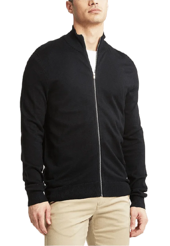 Lindbergh Ecovero L/S Zip Cardigan Knit Koftor & cardigans Herr Svart L