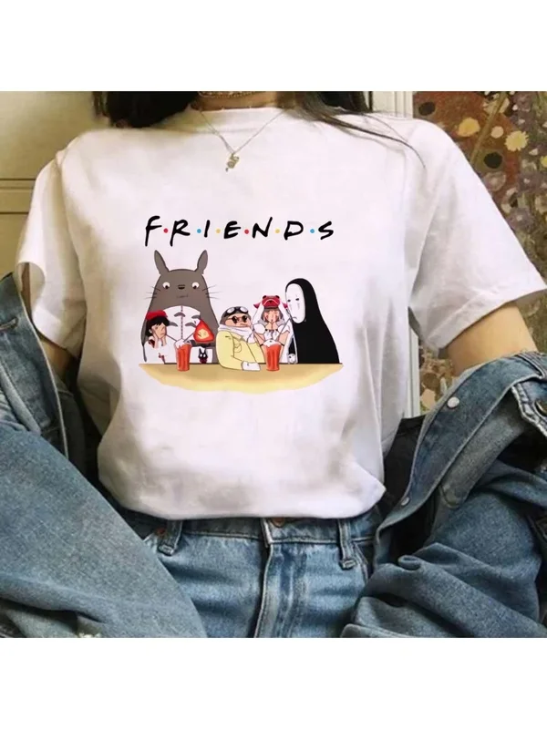 AliExpress - Miyazaki Hayao Kawaii T-shirt graphique T-shirt vêtements mode Totoro Studio Ghibli mignon Anime T-shirt femmes Harajuku