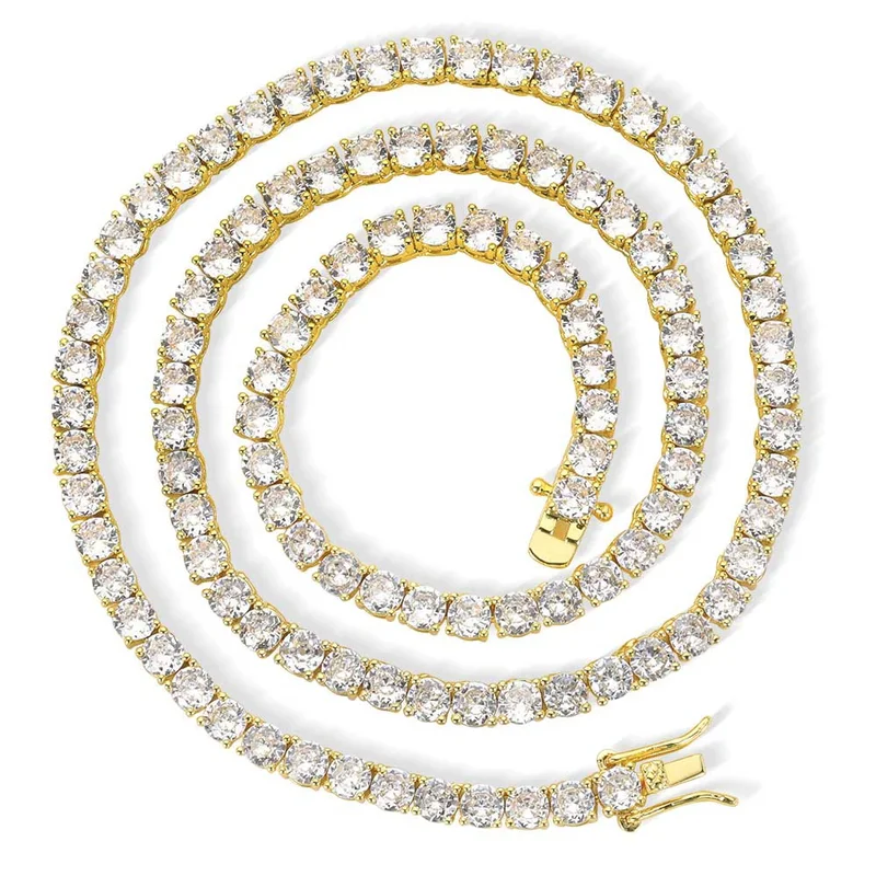 AliExpress - Hip Hop Schmuck 1-reihige Iced Out Tenniskette Bling CZ Männer Diamant Zirkonia Halsband Halskette Frauen Drop Shipping