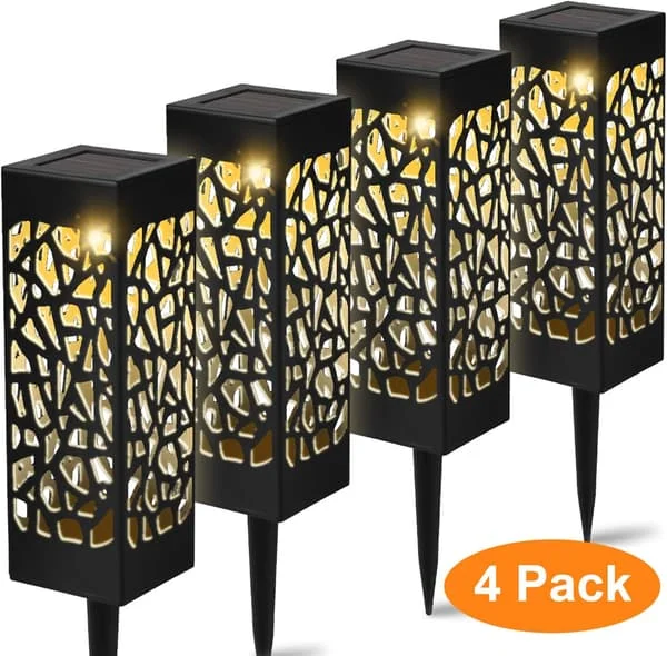 4 stk. Solcelle Have Lys Udendørs LED Solcelle Lampe Have Lys Sollamper Til Udendørs, Vandtæt IP55, 600mAh Batteri, Dekorativ Solcelle Lampe, Have Y