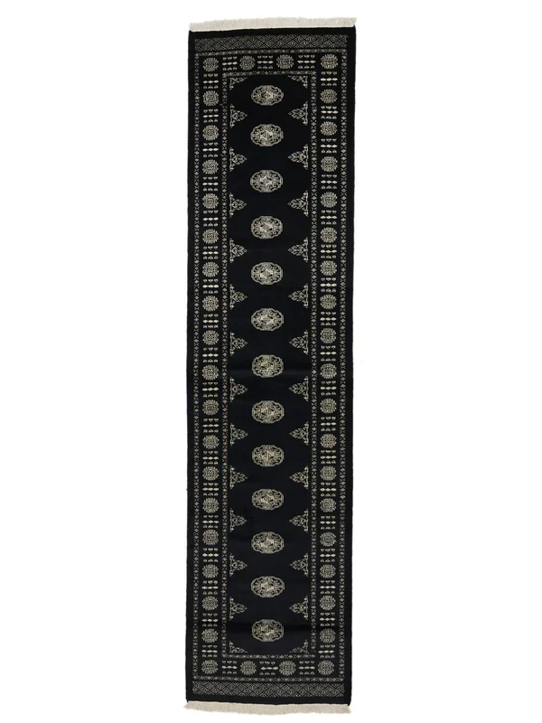 Itämainen Pakistan Bokhara 2Ply Matot Matto 79X319 Käytävämatto Musta Villa