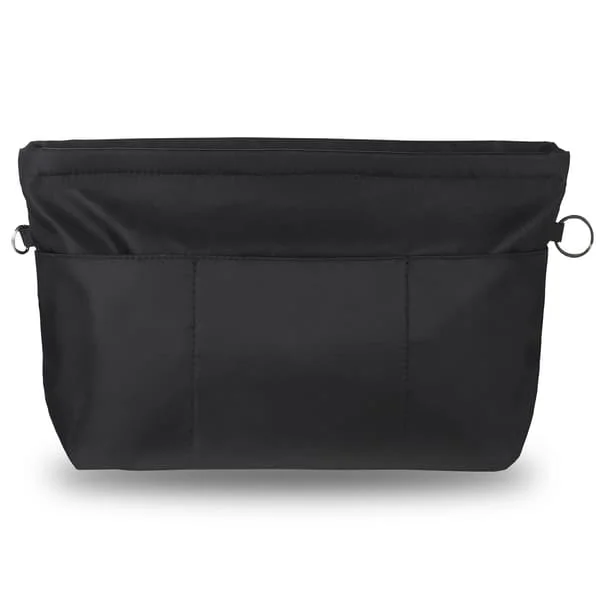 Veskeorganisator, nylon veskeorganisator med nøkkelring, innerlommer, vanntett for håndveskeorganisator, svart, L Svart