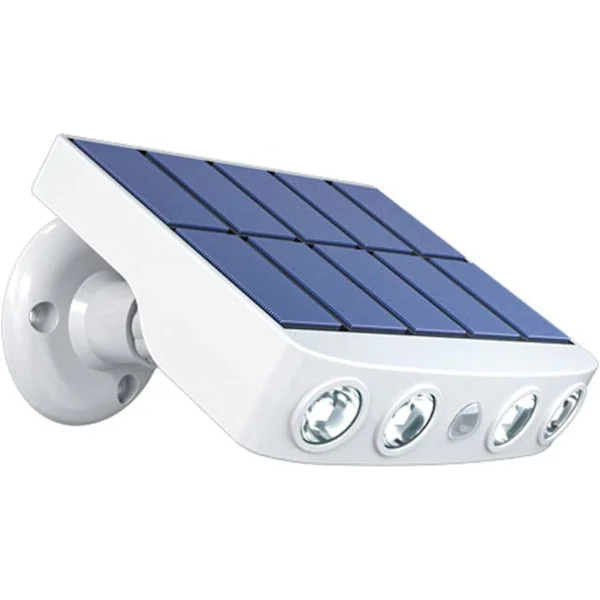 LED Solcelle Utelys Med Bevegelsessensor, 3 Lysmoduser Solcelledrevet Utelys IP65 Vanntett 120° Bred Vinkel Solcelle Vegglys