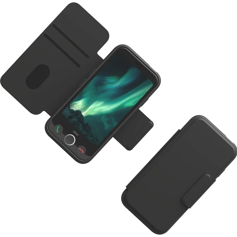 Doro - Deksel Aurora A11 Wallet Case, Graphite Svart