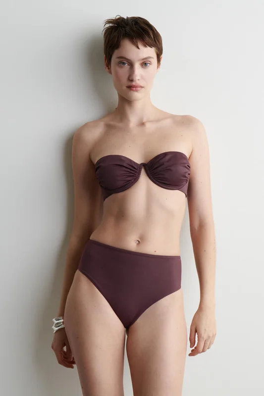 COS Women's Braguitas De Bikini De Cintura Alta in Rojo