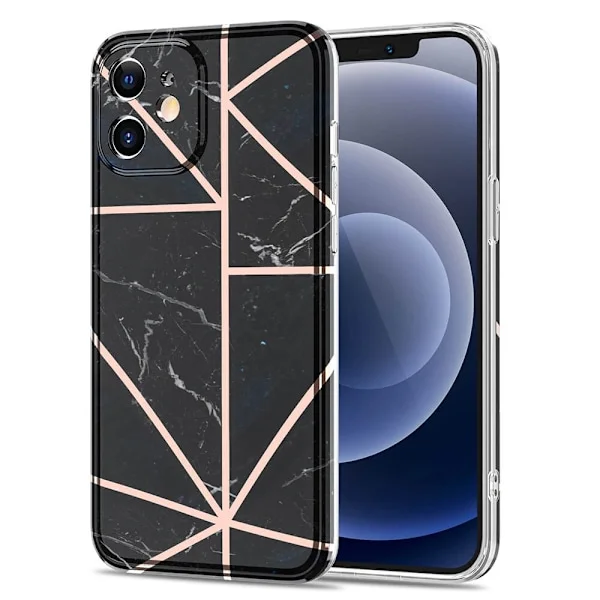 BOOM - Grid skal till iPhone 12 Mini - Svart Marmor
