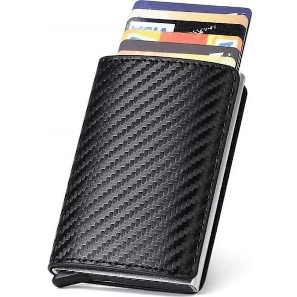 Card Holder - Carbon Fiber - Automatic Pop-up - Black