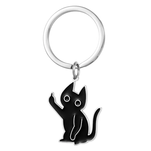 Söt kattnyckelring - Rolig present till kvinnor, cool kattnyckelring till män - Bedårande bilnyckeltillbehör, perfekt vänskapspresent