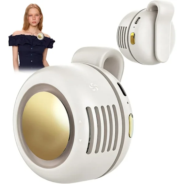 Portable Clip Cooling Fan USB Rechargeable Mini Clip Fan Neck Waist Fan Adjustable Air Conditioning Fan