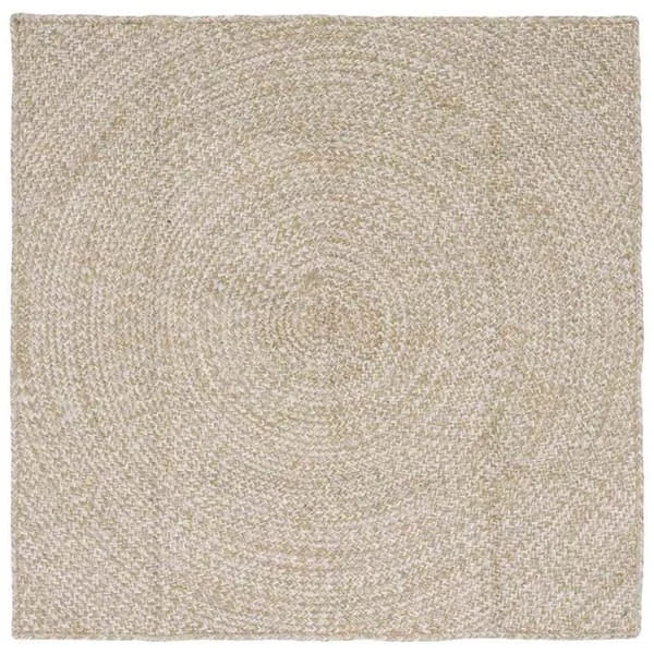 Fyrkantig jute matta - vidaXL - 120x120 cm - Naturlig och Vit - Modern design - Maskintvättbar - Inomhusbruk