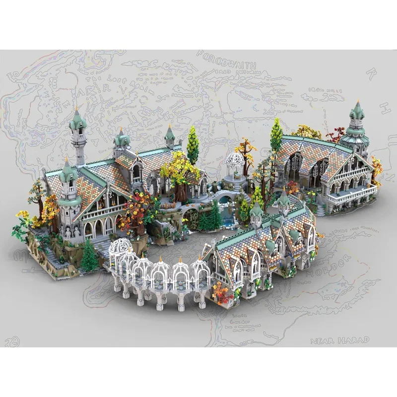 AliExpress - Rivendell Ingress Gate Tower Hall Extension House and Mountain Base Architecture Moc Building Blocks Model Assembly Toys Gifts