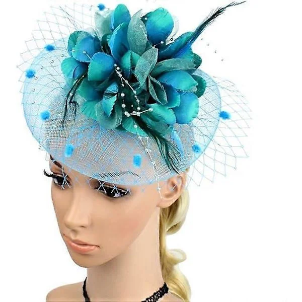 Naisten Fascinator -hattu Pillbox-hattu Naisten Kukka Bowler-hattu Sulka Morsiamen Hääcocktail-hattu Hiusklipsi Juhlahattu Hiusasusteet hiuksilla (