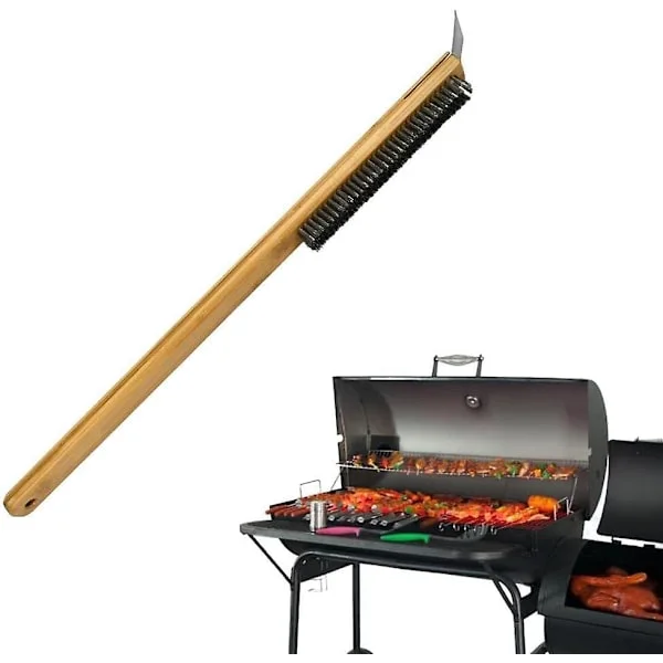 Pizzaugn rengöringsborste med skrapa långt handtag, grill rengöringsborste pizzaugn tillbehör