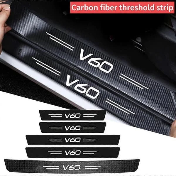 Märken/skydd för tröskel samt kofångare bak. V60 Volvo 5-pack karbonmönster.