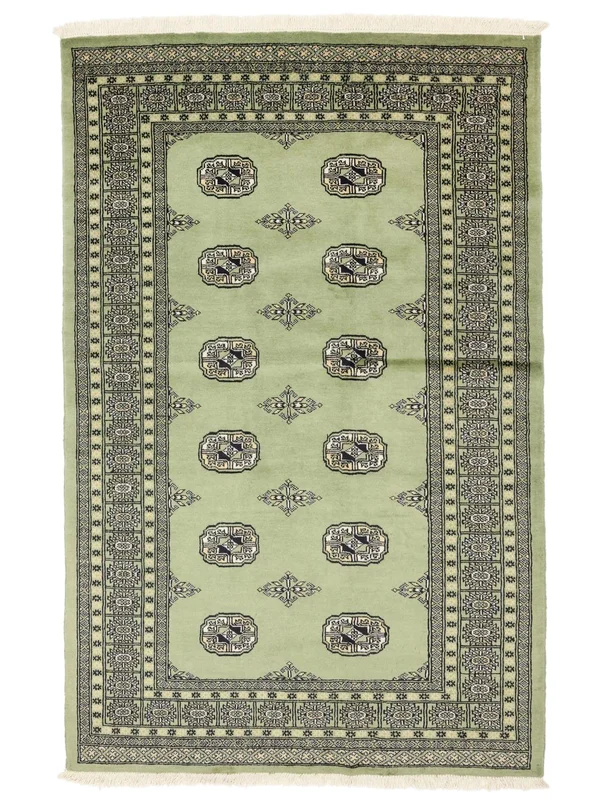 Pakistan Bokhara 2Ply Rug Oriental Green/Dark Green (Wool, )