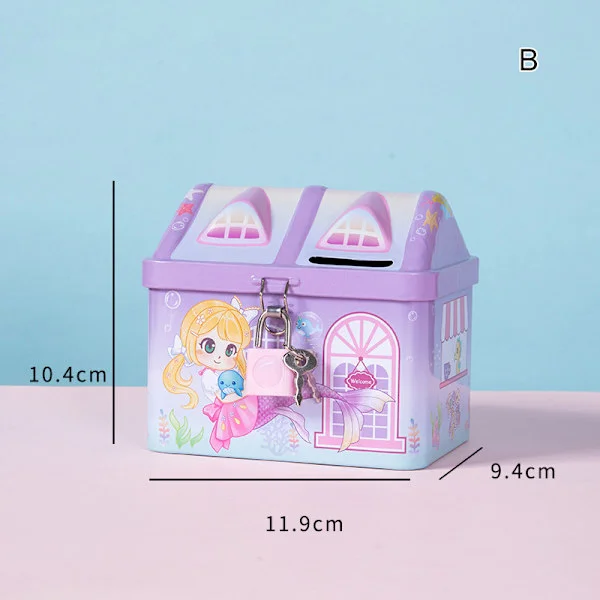 Cute Cartoon Money Box Piggy Bank Cash Coin Money Bank Collectible Saving Box for Kids Children Purple B