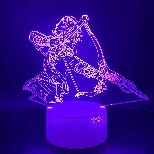 3D-yövalo LED-yövalo Peli The Legend of Zelda Link -hahmo Yövalo Kodin valaistus Syntymäpäivälahja lasten makuuhuoneeseen 3D-lamppu poika B1116-368