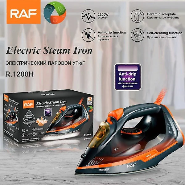 Oppladbart trådløst strykejern 2400 Watt Anti-drypp Non-stick strykesåle