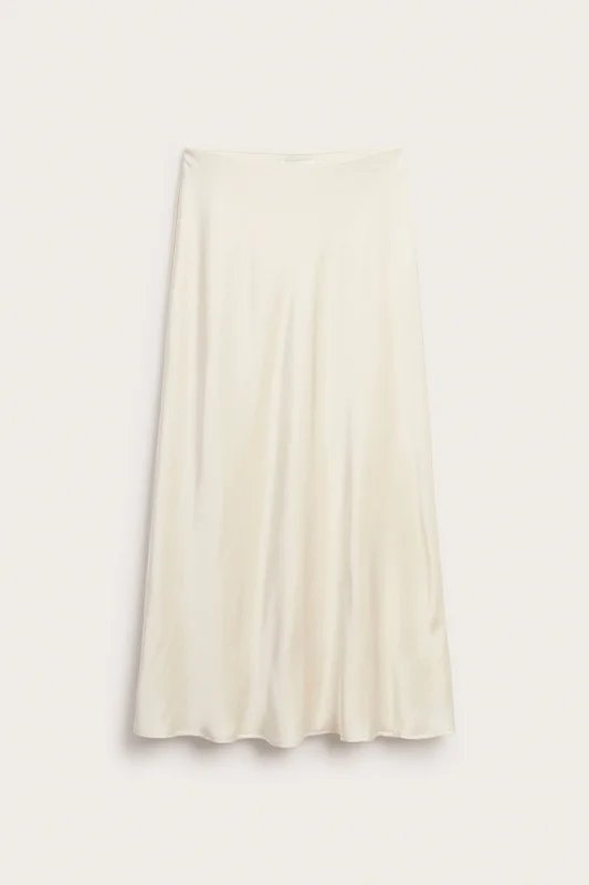 Kappahl | Satengskjørt Offwhite M | Dame