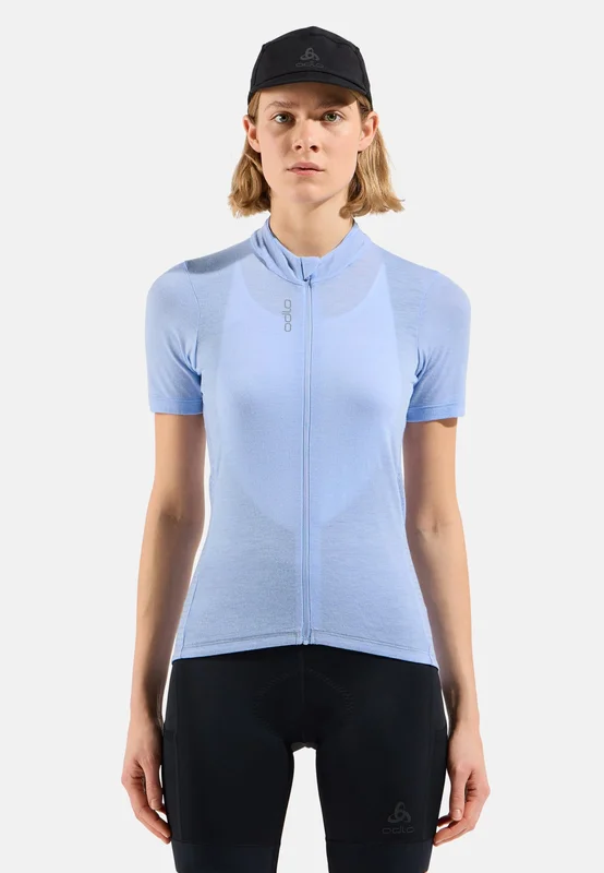 Odlo Zeroweight 125 Fietsshirt Full-Zip voor dames, XS, blauw