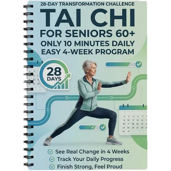 Tai Chi for Seniors Over 60, Step-by-Step Guide for Pain Relief, 28-Day Home Workout Challenge for Weight Loss, Simplified Original Movements
