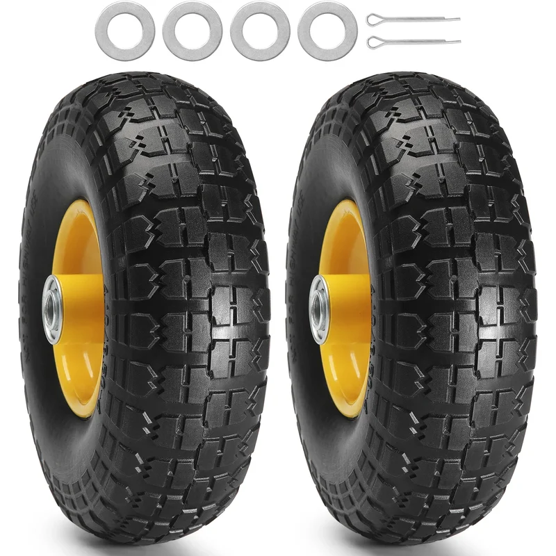 AliExpress - SucceBuy 2-pack massief PU Run-Flat-bandwiel 10" platte gratis tubeless banden en wielen voor Dollies tuintaanhangwagens diverse karren