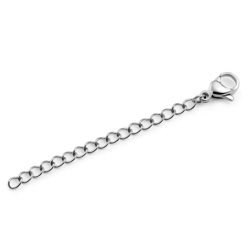 Alargador de pulsera de plata de ley 925 bañada en rodio de 5 cm para hombres - Pulseras de acero